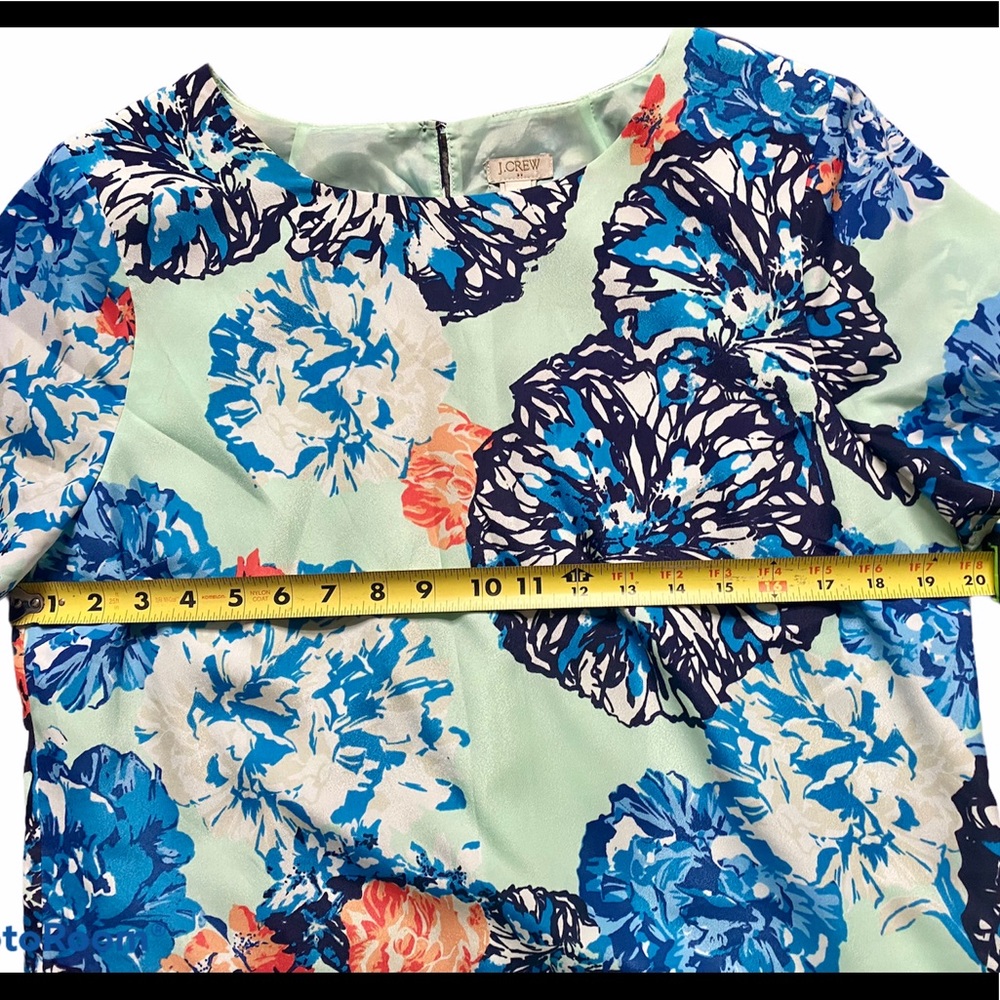 Size 12 J. Crew Floral Short Sleeve Shift Dress - Picture 6 of 10